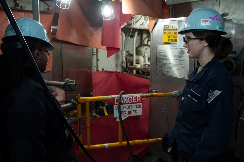 USS Ronald Reagan Sailors Provide Fire Watches