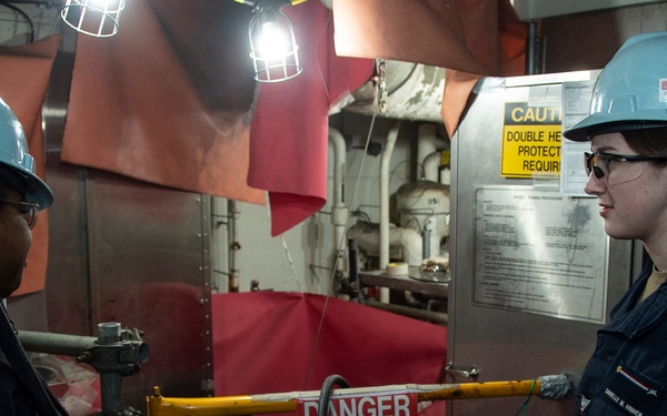 USS Ronald Reagan Sailors Provide Fire Watches