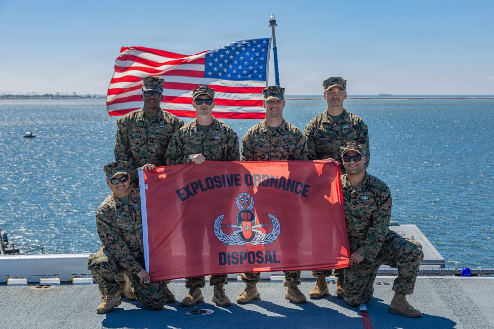 Promotion in the Pacific: U.S. Marines with CLB-13 hold a promotion ceremony aboard the USS Makin Island