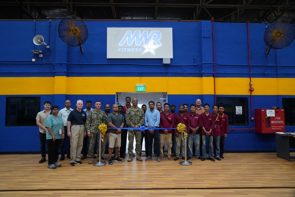 Morale, Welfare, and Recreation (MWR) gym Ribbon-Cutting Ceremony in Sembawang