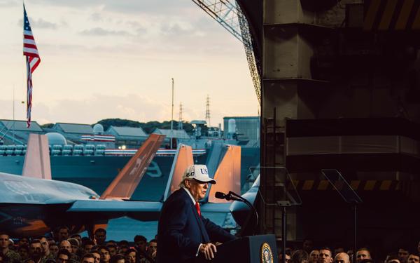 U.S. President Visits USS George Washington