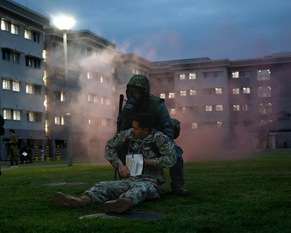 U.S. Marines and JGSDF members participate in simulated CBRN casualty care during exercise Active Shield 26