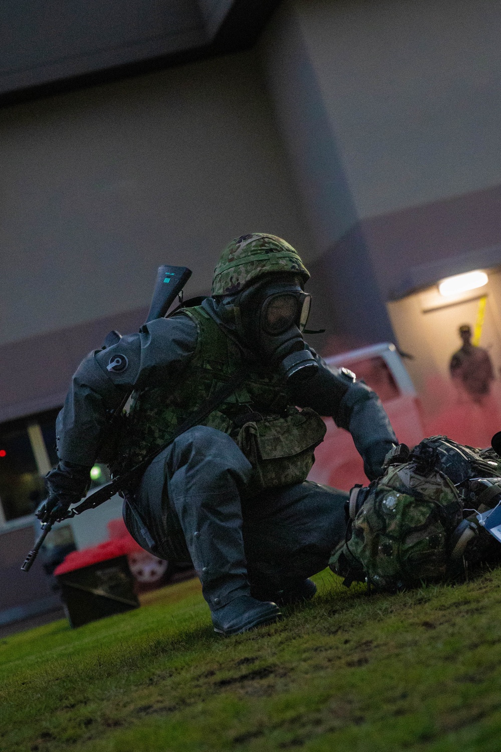 U.S. Marines and JGSDF members participate in simulated CBRN casualty care during exercise Active Shield 26