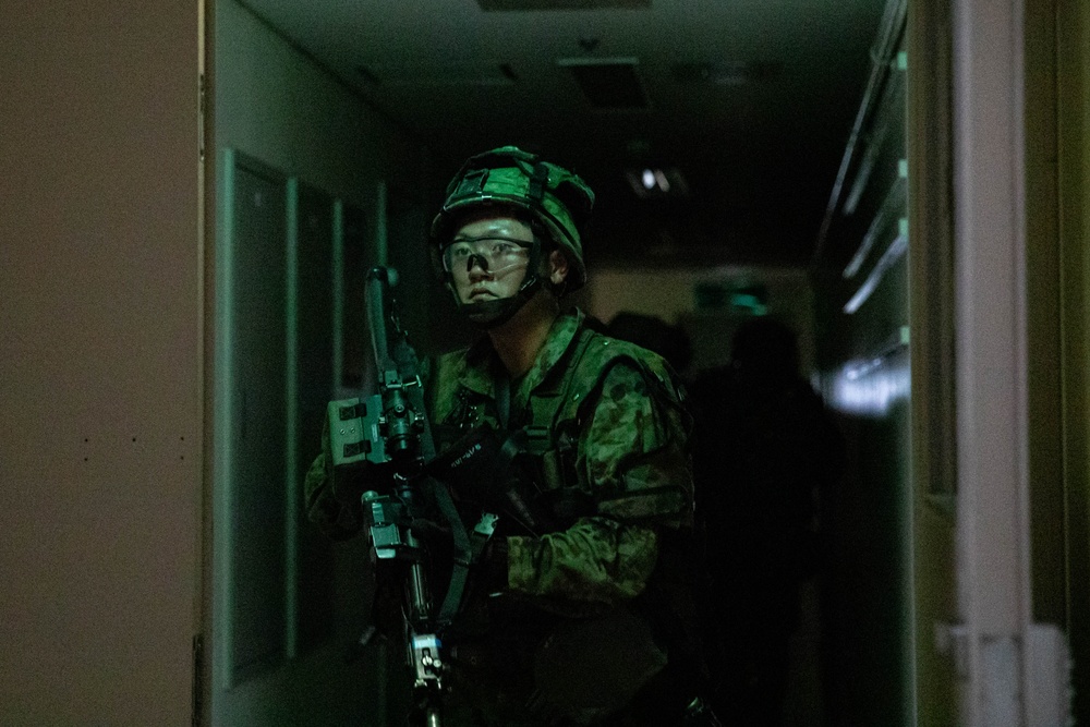 JGSDF conduct close quarters combat drills during Active Shield 26 on MCAS Iwakuni JGSDF conduct close quarters combat drills during Active Shield 26 on MCAS Iwakuni