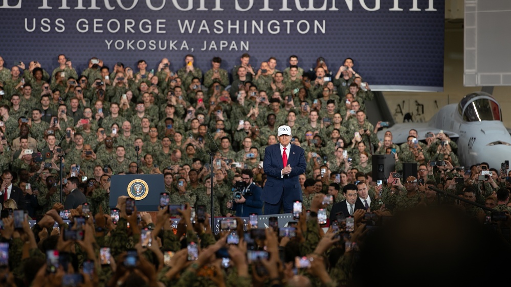 President Donald Trump Visits George Washington