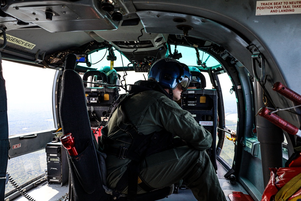 Coast Guard Air Station Atlantic City conducts rotary wing intercept training