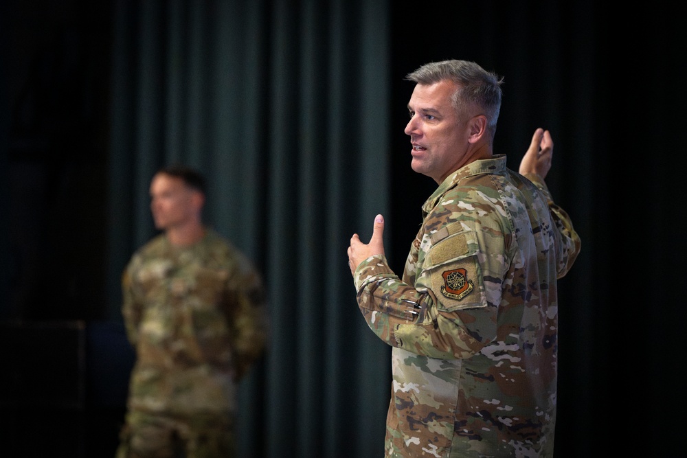 621st CRW holds Commander's Call at Travis AFB