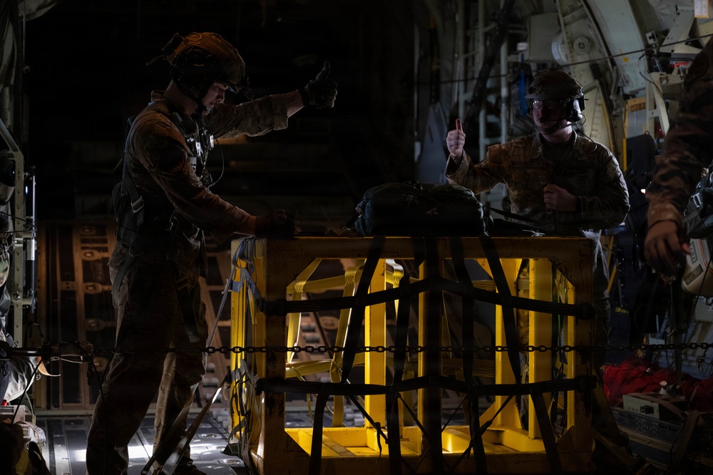 MC-130J Commando II performs airdrops, night ops