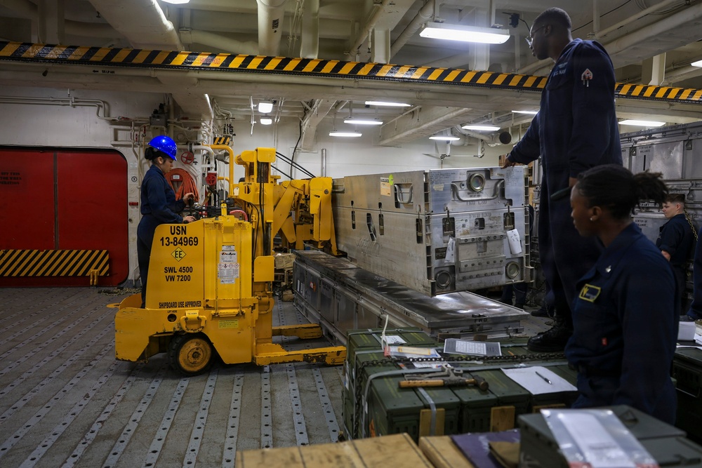 USS Iwo Jima Sailors Secure Ordnance