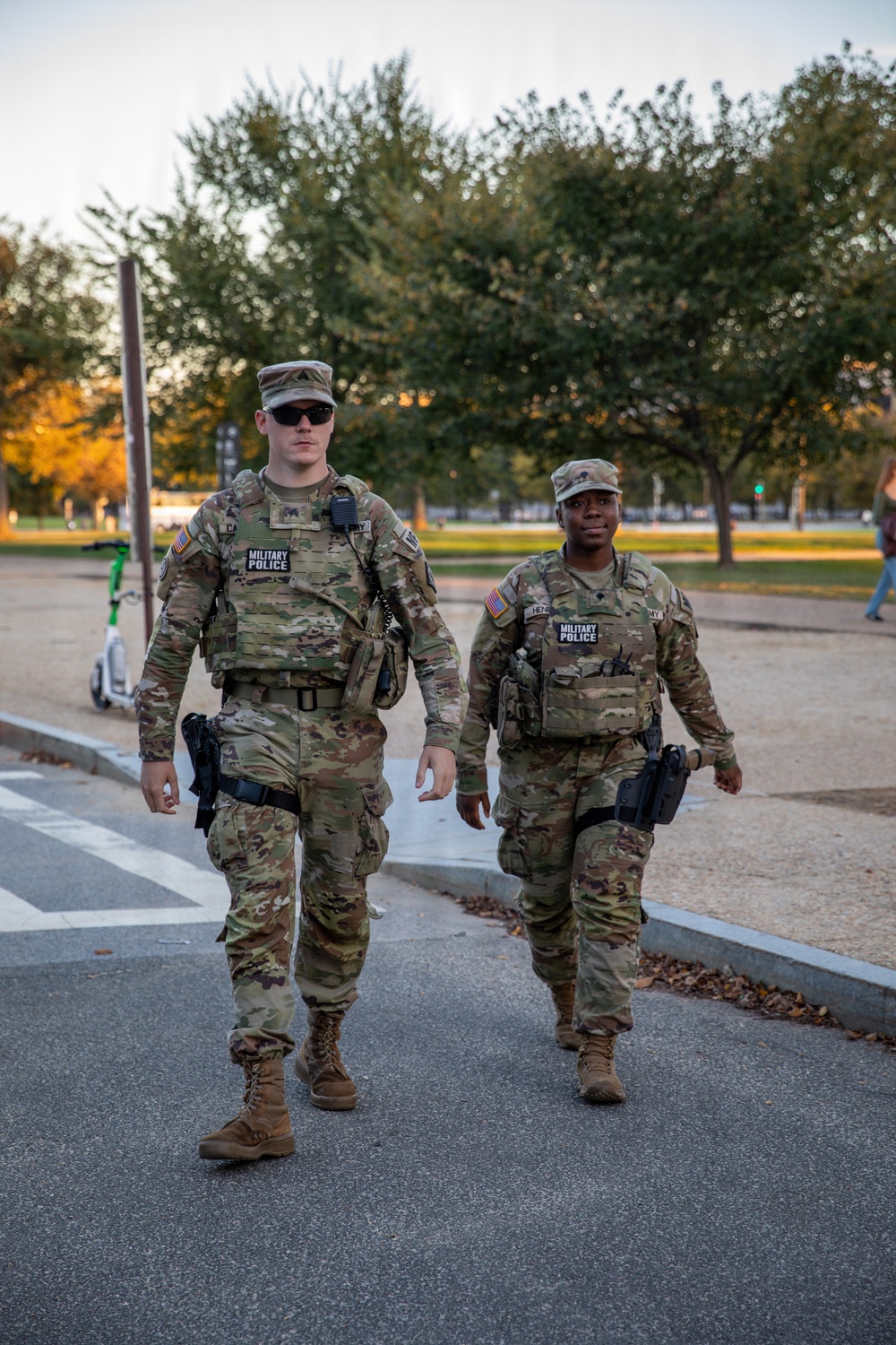 Mississippi Army National Guard Soldiers patrol at the National Mall Mississippi Army National Guard Soldiers patrol at the National Mall