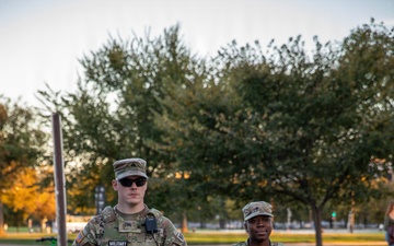 Mississippi Army National Guard Soldiers patrol at the National Mall