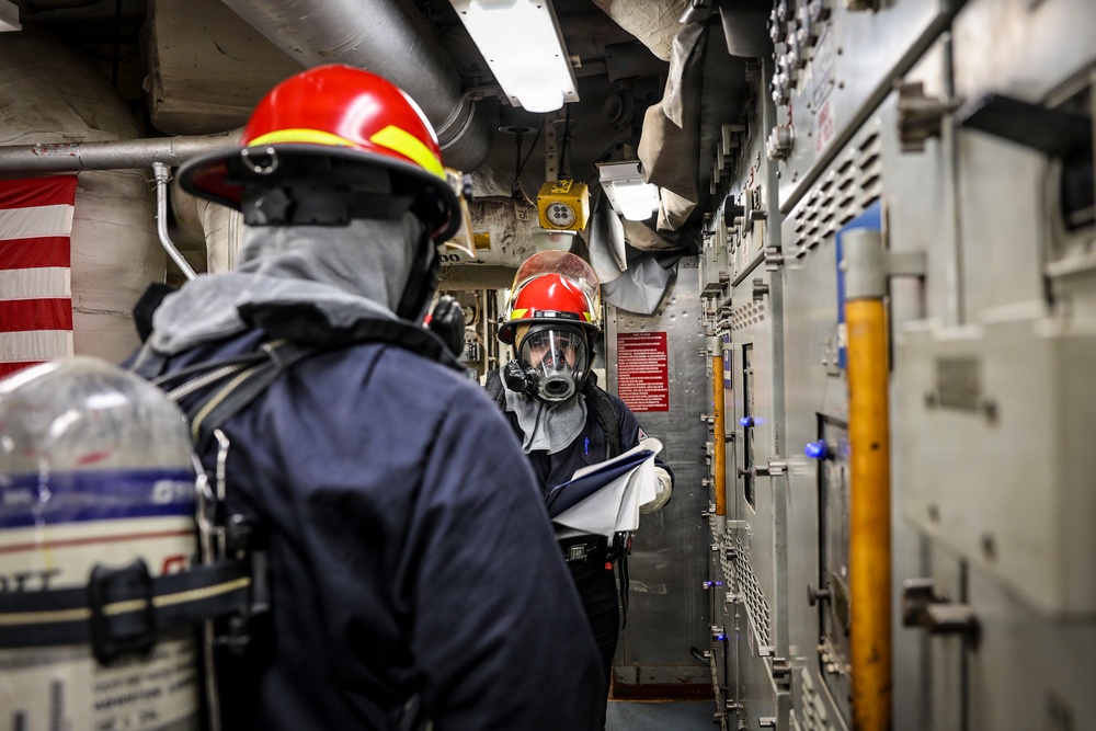 USS Iwo Jima Conducts a Damage Control Training Team Evolution