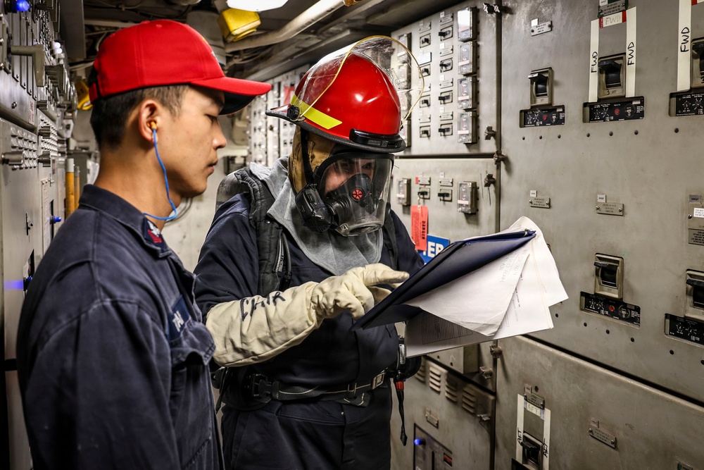 USS Iwo Jima Conducts a Damage Control Training Team Evolution