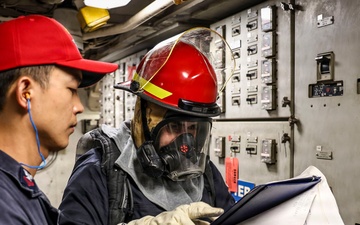 USS Iwo Jima Conducts a Damage Control Training Team Evolution