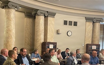 USACE MVK Commander Gipson speaking at MS State Capitol