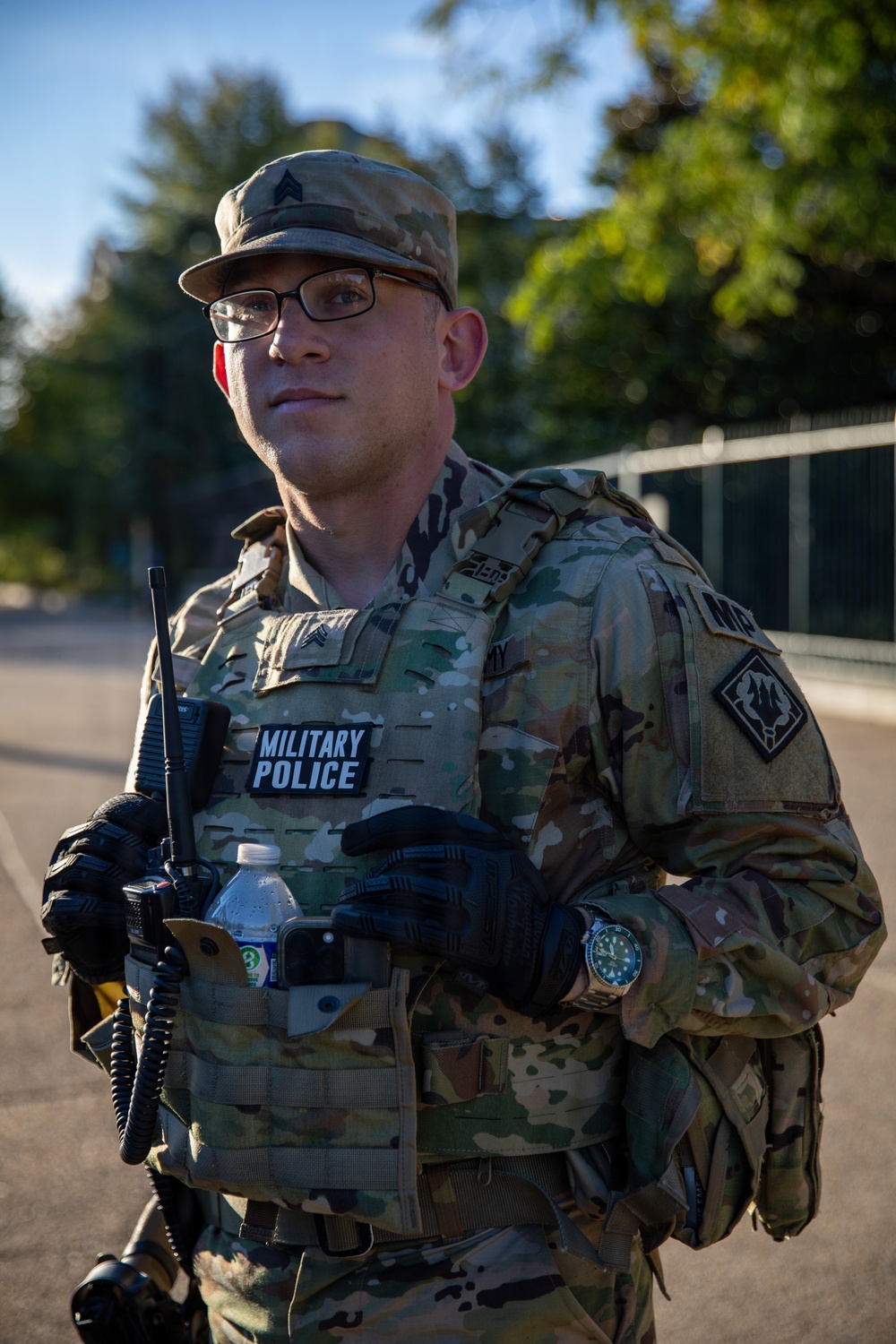 A Mississippi Army National Guard Soldier patrols at the National Mall A Mississippi Army National Guard Soldier patrols at the National Mall