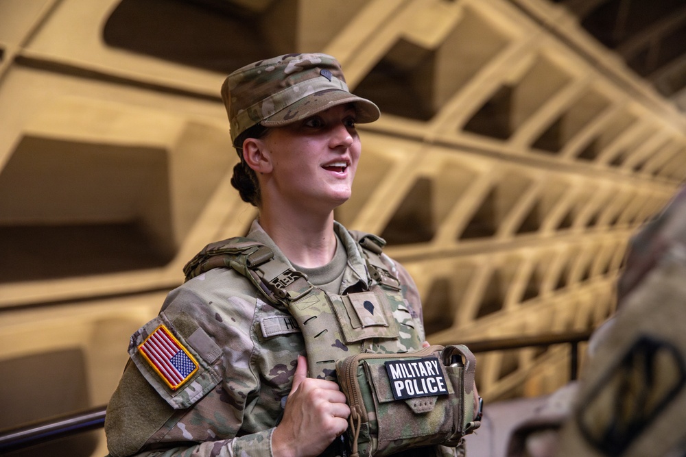 A Mississippi Army National Guard Soldier on patrol in the Washington Metro A Mississippi Army National Guard Soldier on patrol in the Washington Metro