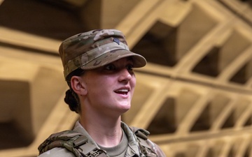 A Mississippi Army National Guard Soldier on patrol in the Washington Metro