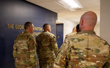 Joint Task Force Magnolia Leadership arrive at the George Washington University Police Department