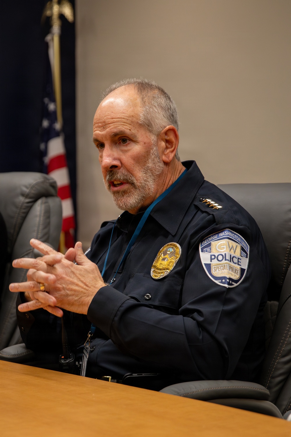 George Washington University Chief of Police, Victor Brito, meets with Joint Task Force Magnolia Leadership George Washington University Chief of Police, Victor Brito, meets with Joint Task Force Magnolia Leadership