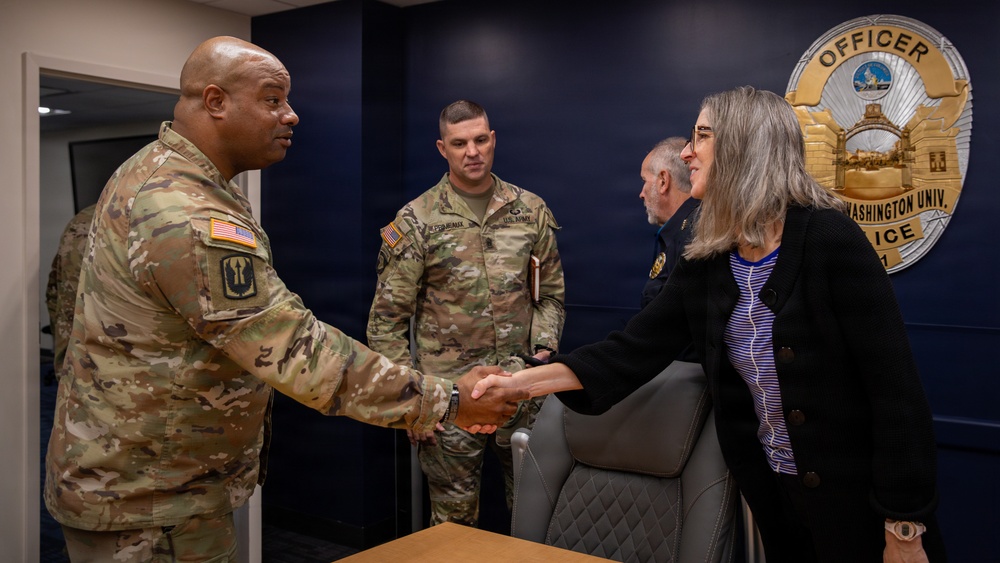 Joint Task Force Magnolia Leadership meet at the George Washington University Police Department Joint Task Force Magnolia Leadership meet at the George Washington University Police Department
