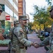 Lt. Col. Steven Jackson meets with Soldiers on patrol at George Washington University