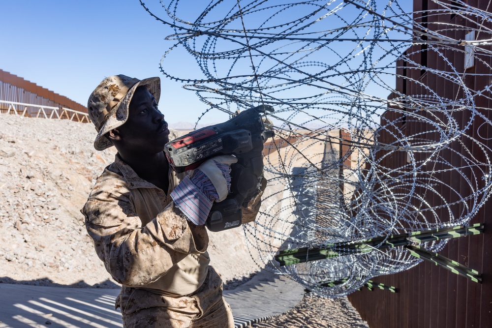 JTF-SB Marines Strengthen Southern Border Barrier JTF-SB Marines Strengthen Southern Border Barrier