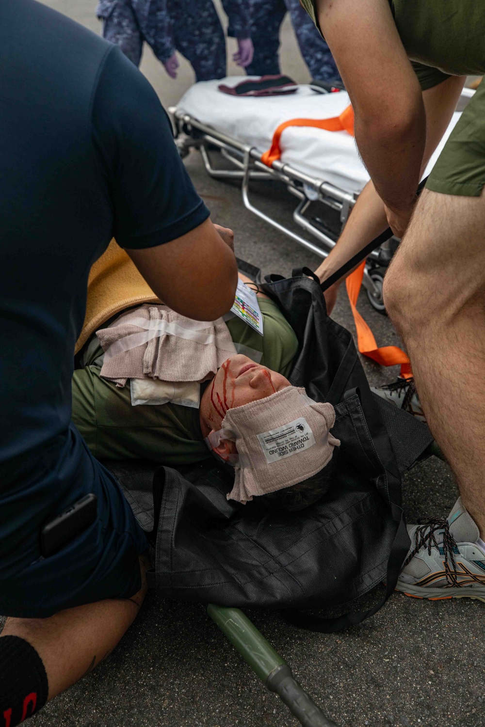 U.S. Navy, JGSDF, and JMSDF members participate in mass casualty training