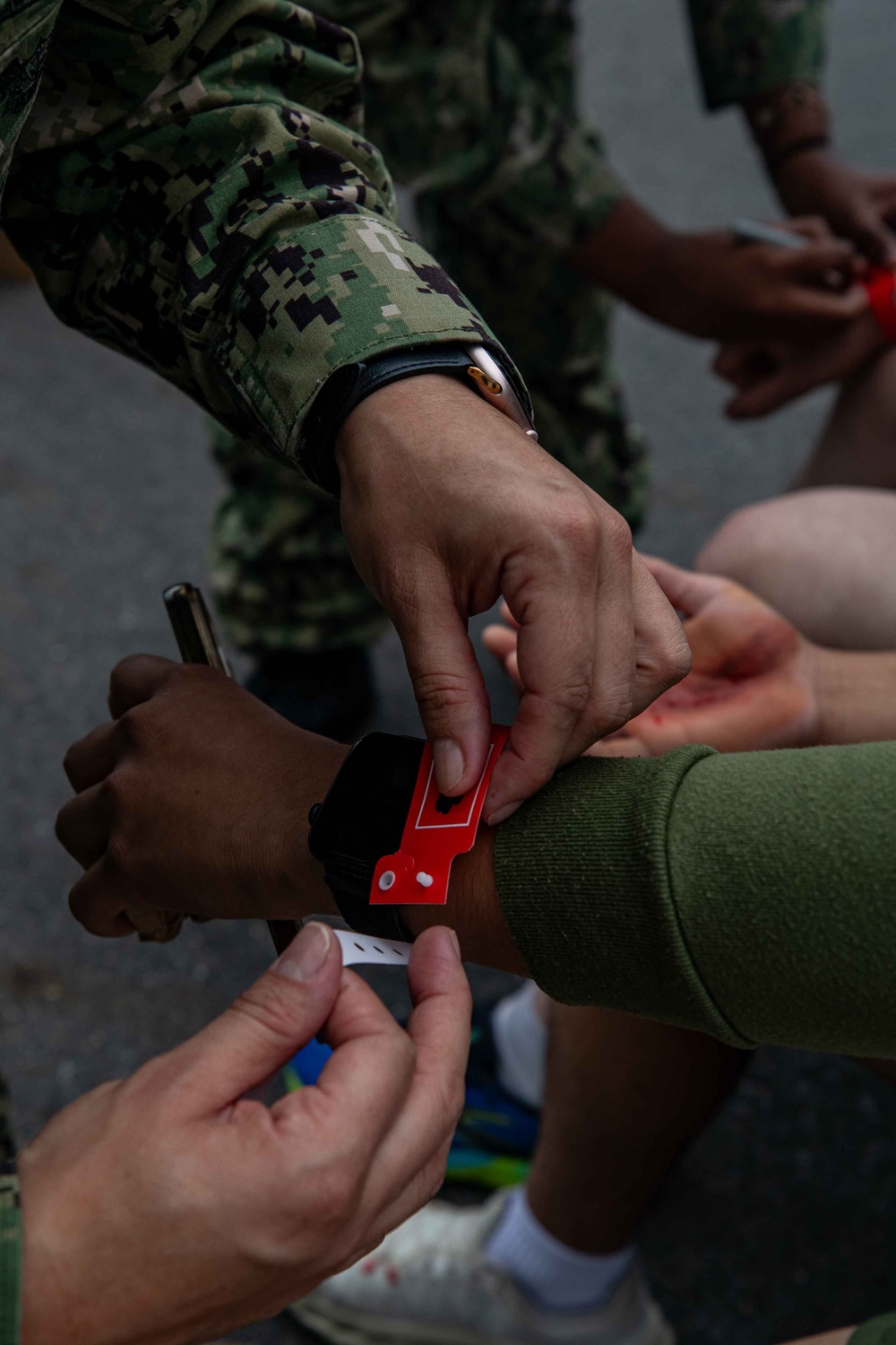 U.S. Navy, JGSDF, and JMSDF members participate in mass casualty training