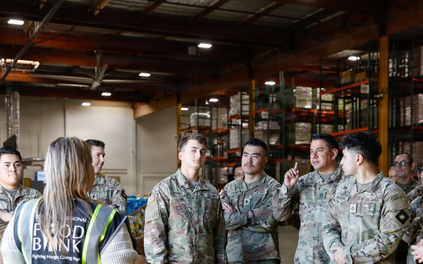 California National Guard Service Members Receive A Behind the Scenes Look At the Los Angeles Regional Food Bank