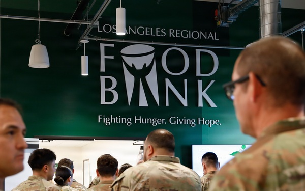 California National Guard Service Members Receive A Behind the Scenes Look At the Los Angeles Regional Food Bank
