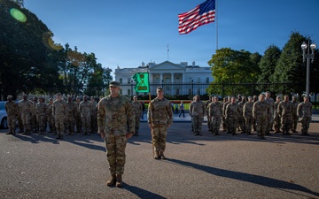 Mississippi National Guard service members have a promotion ceremony in front of the White House