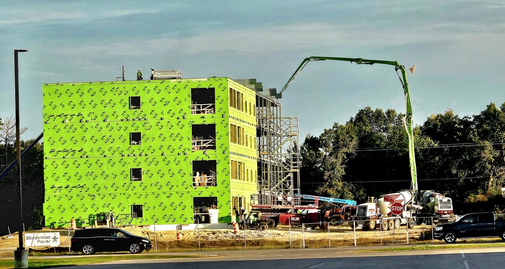 October 2025 construction operations for fiscal year 2024-funded $55.75 million Collective Training Officers Quarters Project at Fort McCoy