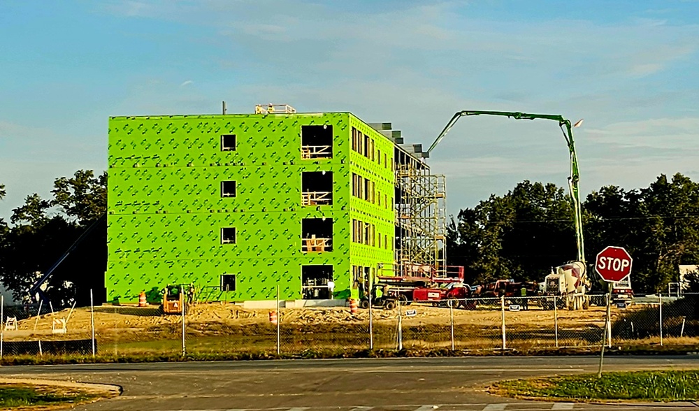 October 2025 construction operations for fiscal year 2024-funded $55.75 million Collective Training Officers Quarters Project at Fort McCoy