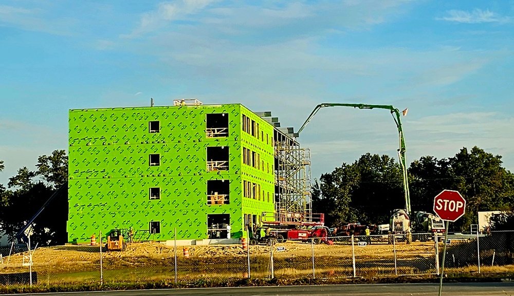 October 2025 construction operations for fiscal year 2024-funded $55.75 million Collective Training Officers Quarters Project at Fort McCoy