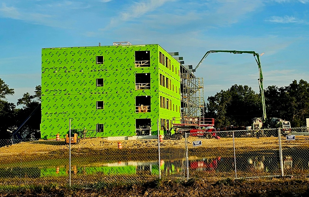 October 2025 construction operations for fiscal year 2024-funded $55.75 million Collective Training Officers Quarters Project at Fort McCoy