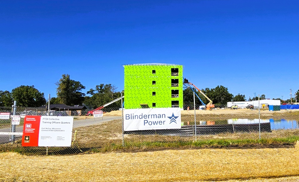 October 2025 construction operations for $55.75 million Collective Training Officers Quarters Project at Fort McCoy