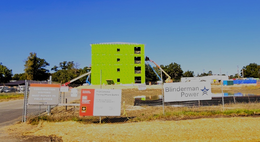 October 2025 construction operations for $55.75 million Collective Training Officers Quarters Project at Fort McCoy