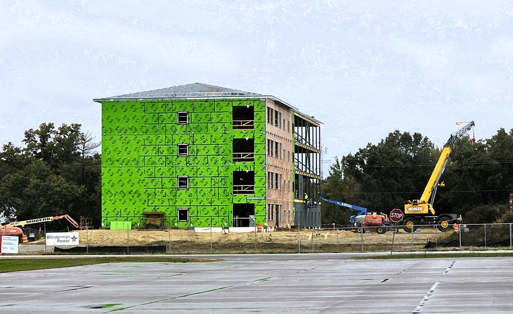 October 2025 construction operations for fiscal year 2024-funded $55.75 million Collective Training Officers Quarters Project at Fort McCoy