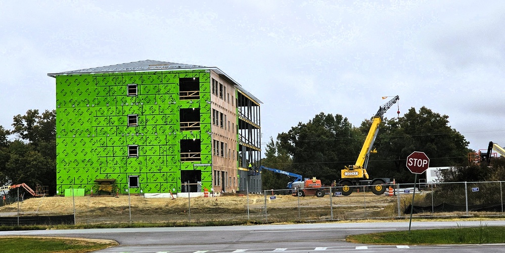 October 2025 construction operations for fiscal year 2024-funded $55.75 million Collective Training Officers Quarters Project at Fort McCoy