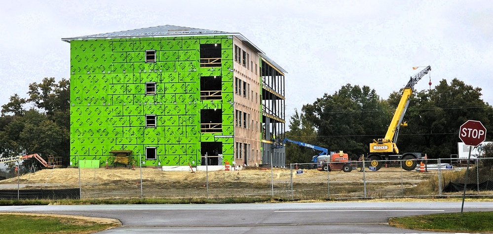 October 2025 construction operations for fiscal year 2024-funded $55.75 million Collective Training Officers Quarters Project at Fort McCoy