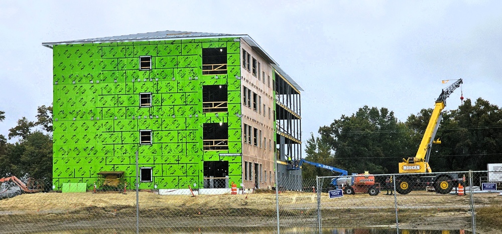 October 2025 construction operations for fiscal year 2024-funded $55.75 million Collective Training Officers Quarters Project at Fort McCoy