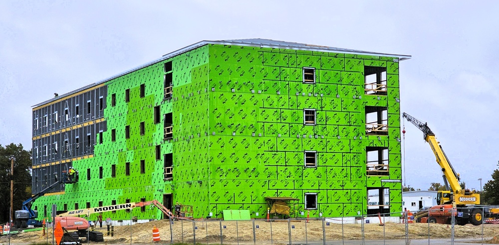 October 2025 construction operations for fiscal year 2024-funded $55.75 million Collective Training Officers Quarters Project at Fort McCoy