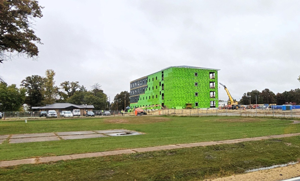 October 2025 construction operations for fiscal year 2024-funded $55.75 million Collective Training Officers Quarters Project at Fort McCoy
