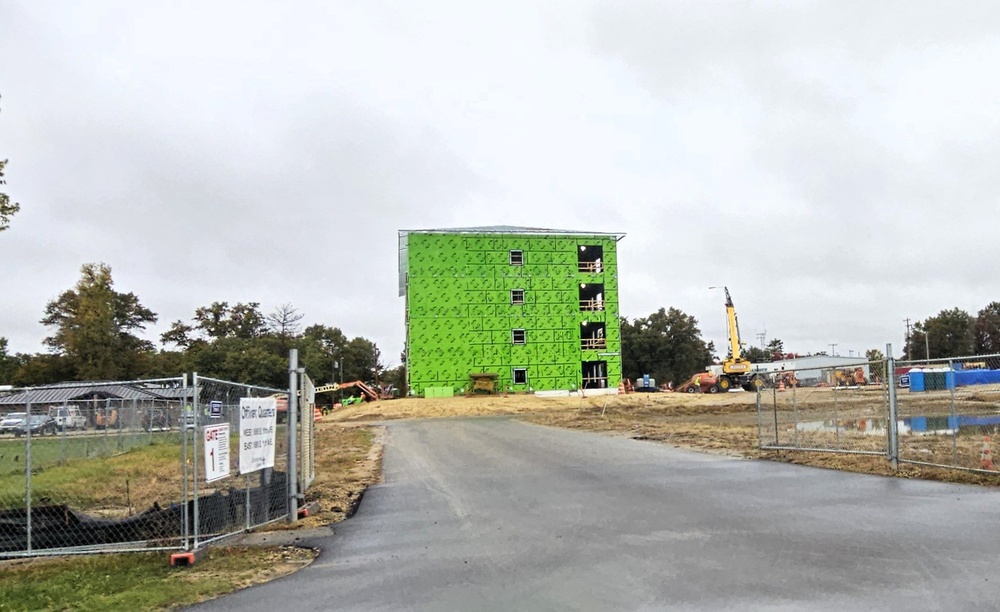 October 2025 construction operations for fiscal year 2024-funded $55.75 million Collective Training Officers Quarters Project at Fort McCoy