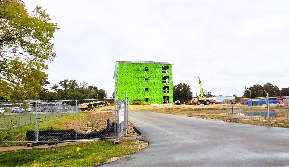 October 2025 construction operations for fiscal year 2024-funded $55.75 million Collective Training Officers Quarters Project at Fort McCoy