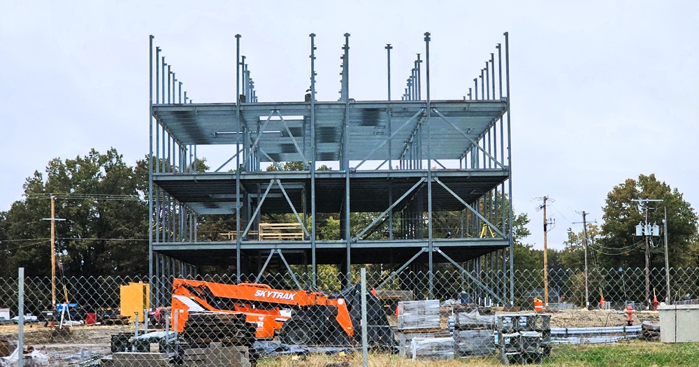 October 2025 construction operations for fiscal year 2024-funded $55.75 million Collective Training Officers Quarters Project at Fort McCoy