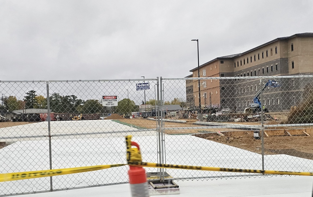 October 2025 construction operations of East Barracks Project at Fort McCoy