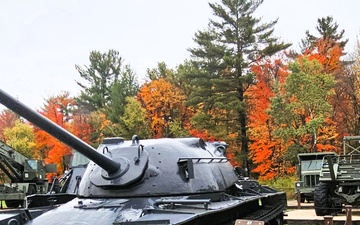 Army history up close with fall colors: Fort McCoy’s Equipment Park in October
