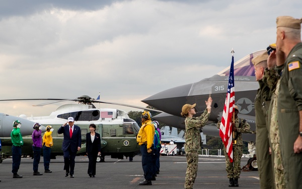 President Donald Trump Visits USS George Washington